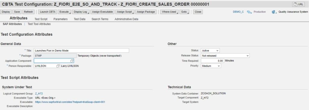 CBTA Test Repository – Test Configuration (Automated Test Cases)
