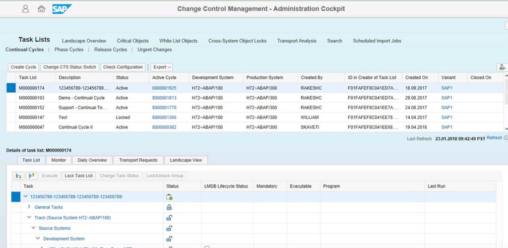 SAP Change Control Management - Administration Cockpit