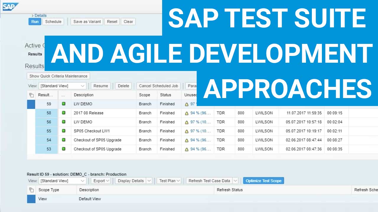 SAP Test Suite and Agile Development