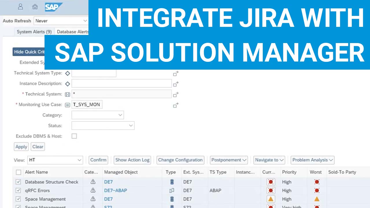 SAP Solution Manager Integrate JIRA